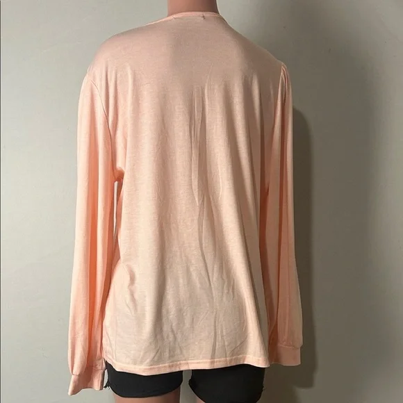 Agnes Urban Women's Pink V Neck Long Sleeve Casual Top Shirt Size XXL - Picture 4 of 7